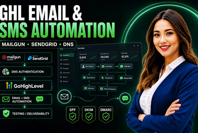 setup gohighlevel email marketing SMS automation mailgun sendgrid